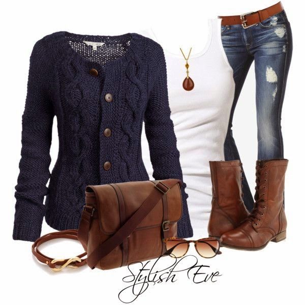 Chic Blue Outfit Idea for Winter