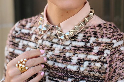 Chic DIY Studs Embellished Collar