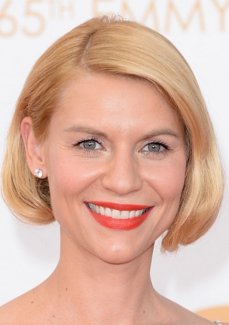 Claire Danes Chic Short Blonde Bob Haircut without Bangs