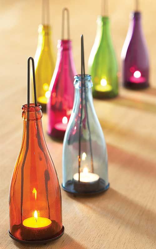 Colorful Bottle Candle Holder