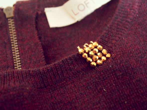 DIY Gold Beads Embellished Jumper