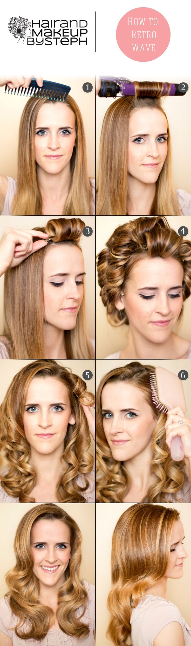 20 Stylish Retro Wavy Hairstyle Tutorials and Hair Looks - Pretty Designs