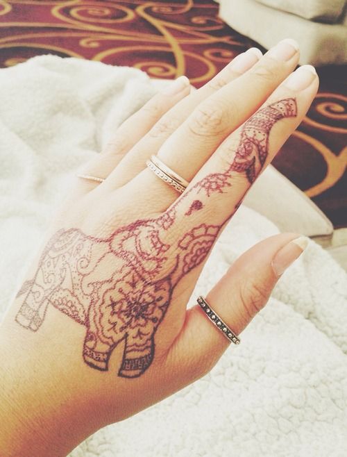 Elephant Tattoo on Finger