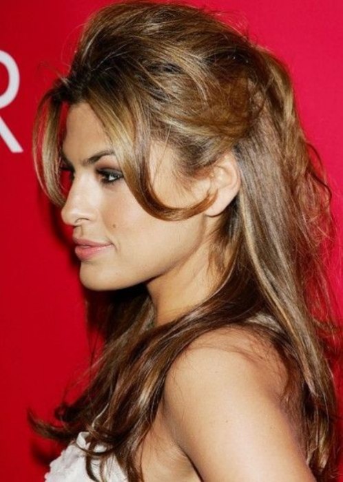 Eva Mendes Half Up Half Down Hairstyle