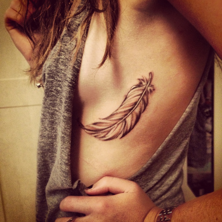 Feather Tattoo on Waist