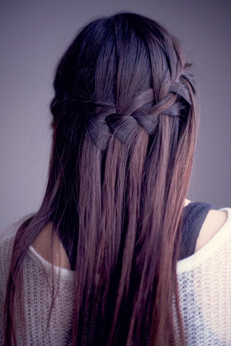 Gorgeous Waterfall Braid for Sleek Straight Hair