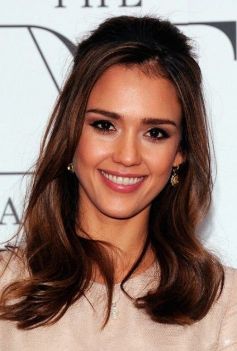 Jessica Alba Half Up Half Down Hairstyle