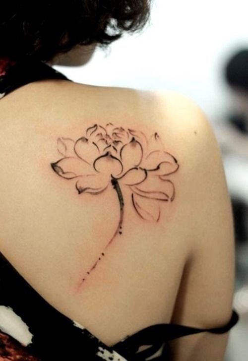 Purple Lotus Tattoo on Shoulder Blade  Best Tattoo Ideas Gallery