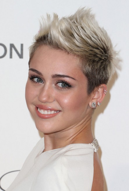 Miley Cyrus Short Spiky Fauxhawk Haircut for Women