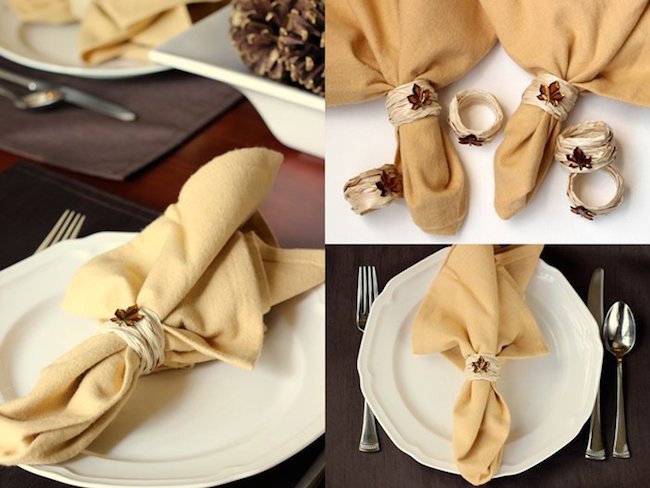 Napkin Rings with Leaf