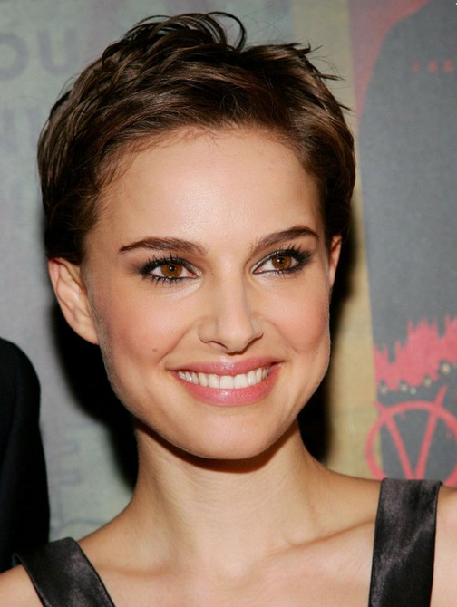 Natalie Portman Chic Messy Short Pixie Cut for Women