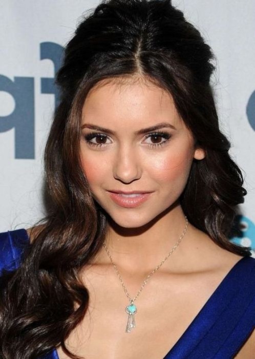 Nina Dobrev Half Up Half Down Hairstyle