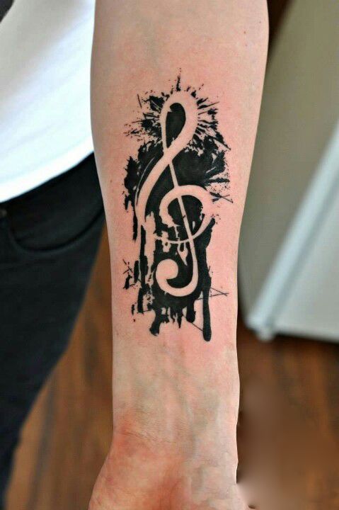 No Line Music Tattoo