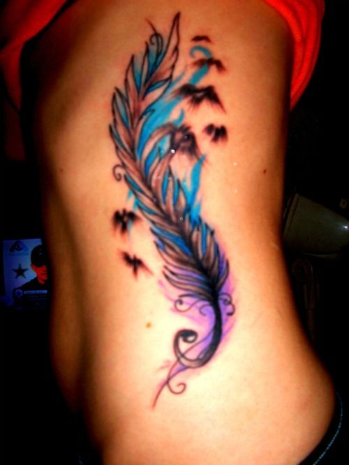 Purple Feather Tattoo