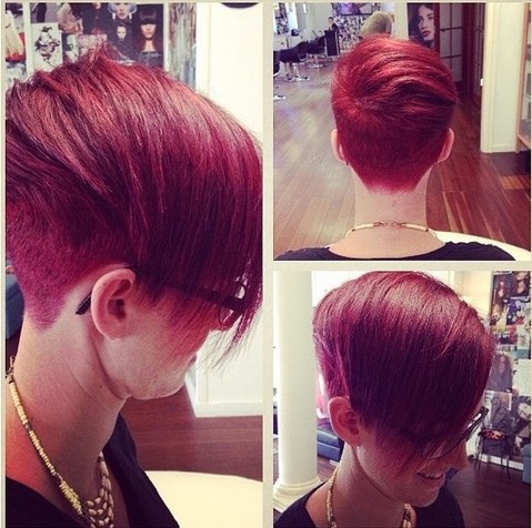 Red Pixie Haircut for Long Faces