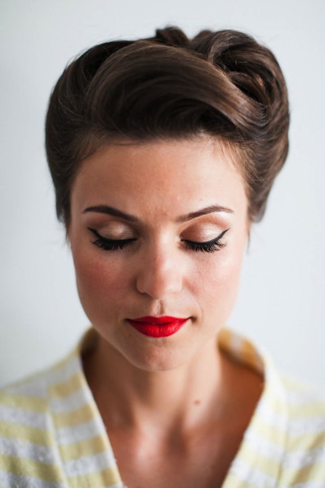 Retro Inspired Wedding Updo Hairstyle