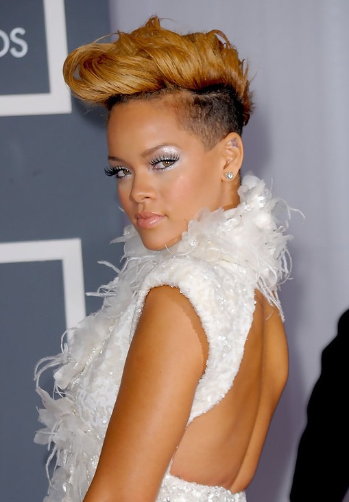 Rihanna Cool Stylish Short Fauxhawk Haircut for Women