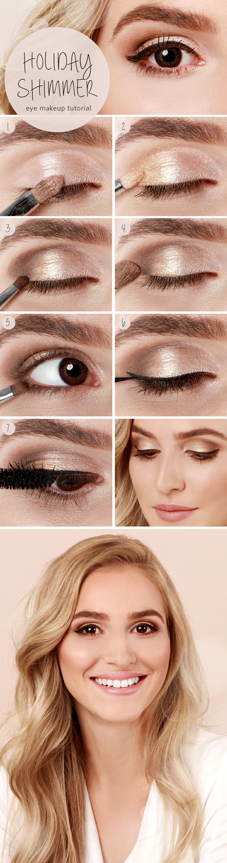 Shimmery Holiday Eye Makeup