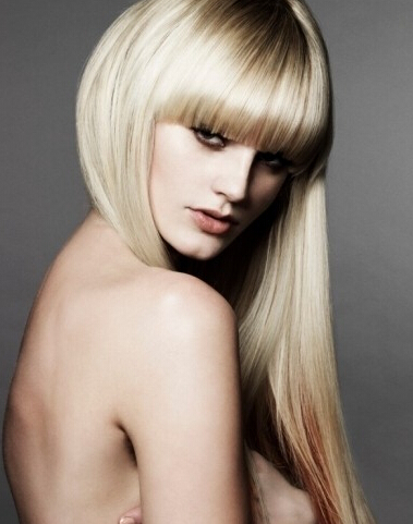 Sleek and Soft Straight Haircut with Bangs