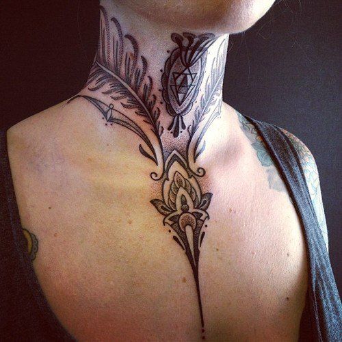 Stylish Neck Tattoo