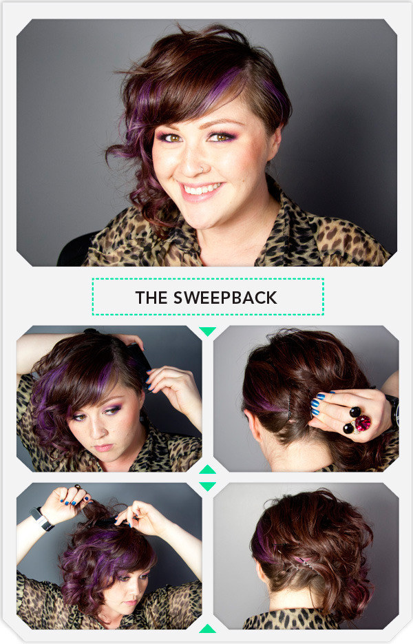 Sweep-back Hairstyle with Bobby Pins