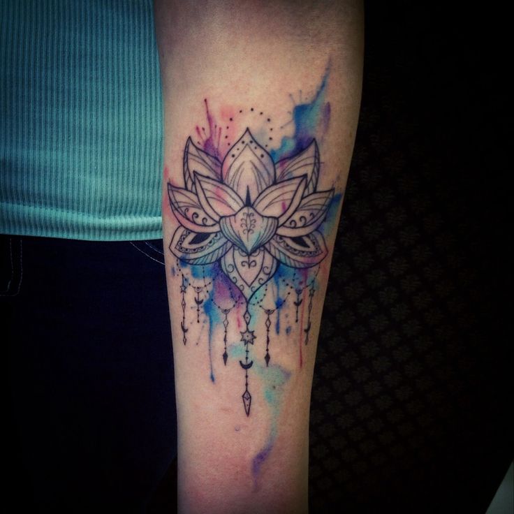 Watercolor Lotus Tattoo