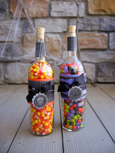 Wine Bottle Candy Storage