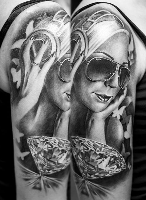 Woman and Diamond Tattoo