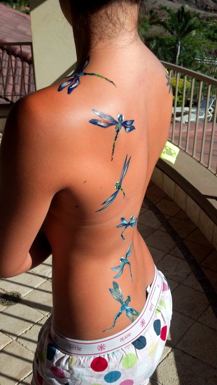 Blue Dragonfly Tattoos