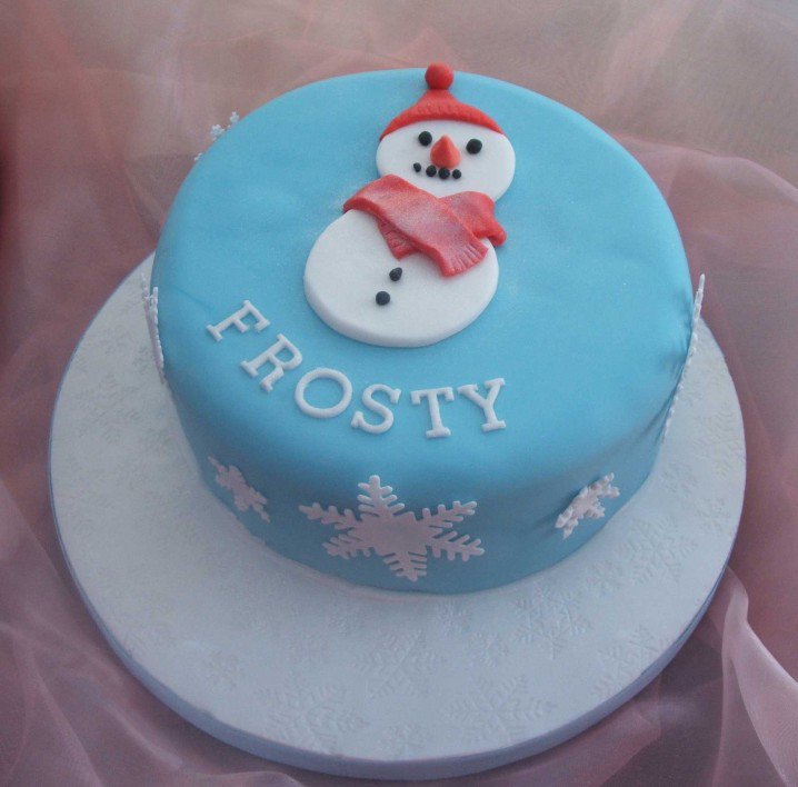 Christmas Cake Idea-Blue Cake