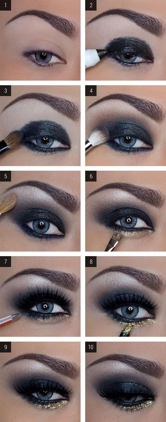 Dark Blue Smoky Eyes