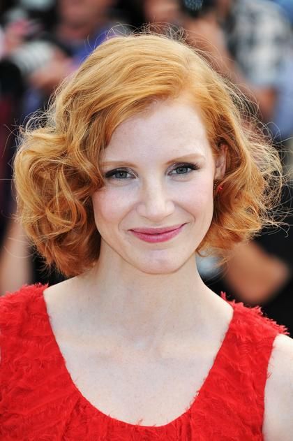 Jessica Chastain Curly Bob