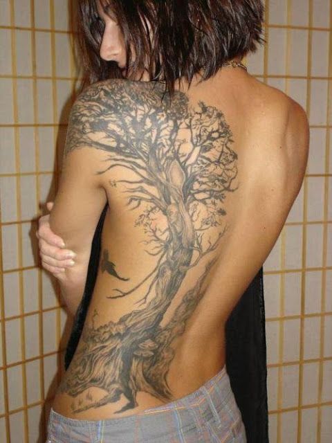 Old Tree Tattoo on Back