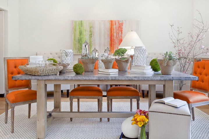 Orange Tufted Chairs