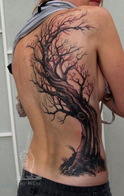 Pretty Tree Tattoo on Back
