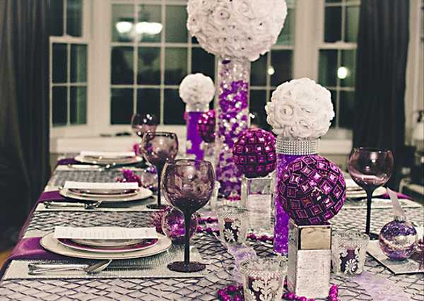 Purple Table Decoration