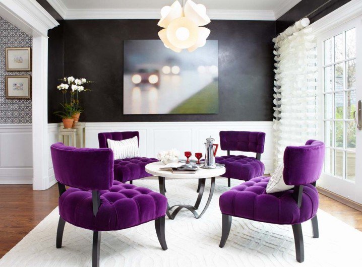 Purple Tufted Chair