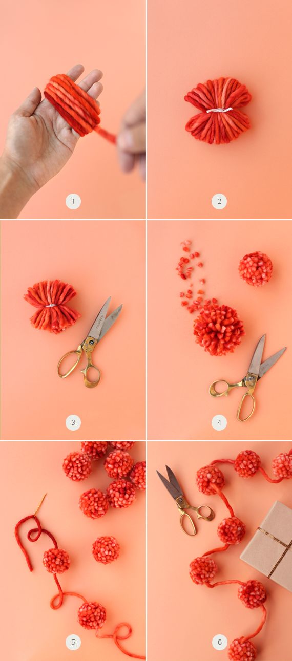 Red Pom Pom Garland