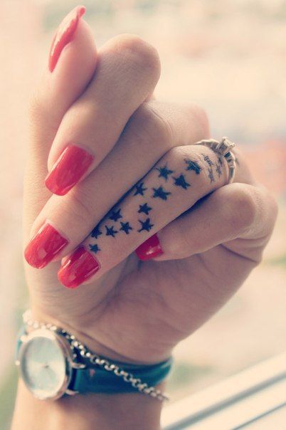Star Tattoos on Finger