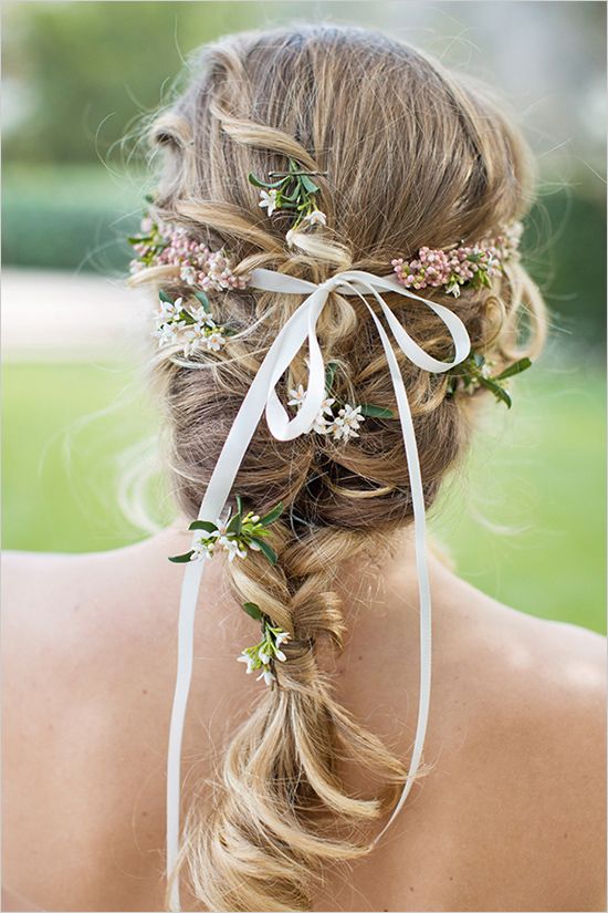 Wedding Braid with a Ribbon