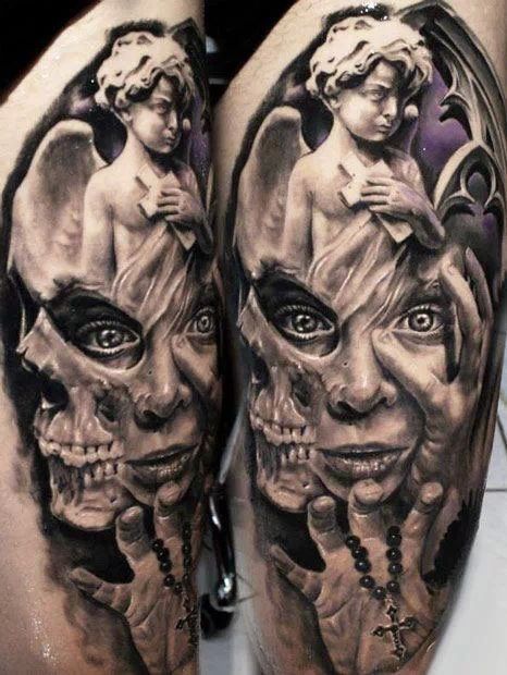 Angel and Evil Tattoo