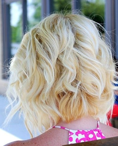 Angled Curly Bob Haircut