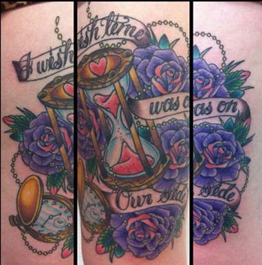 Beth Lucas tattoos – ‘I wish time was on our side’ by Tilly Dee
