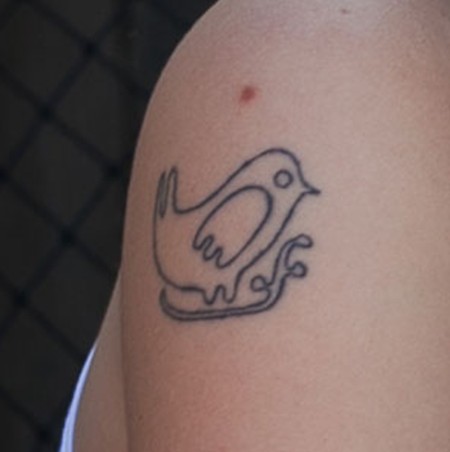 Bethany Cosentino tattoos – fat bird on right arm