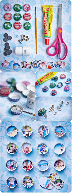 DIY Bottle Cap Photo Photo