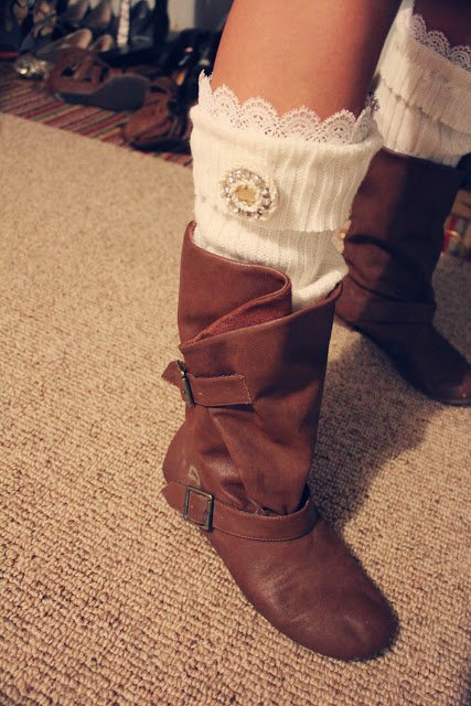 DIY Lace Leg Warmers