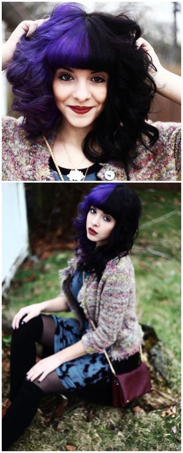 Purple and Black Hair