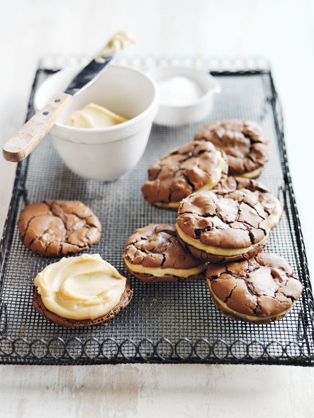 Salted Caramel Brownie Cookie Sandwiches