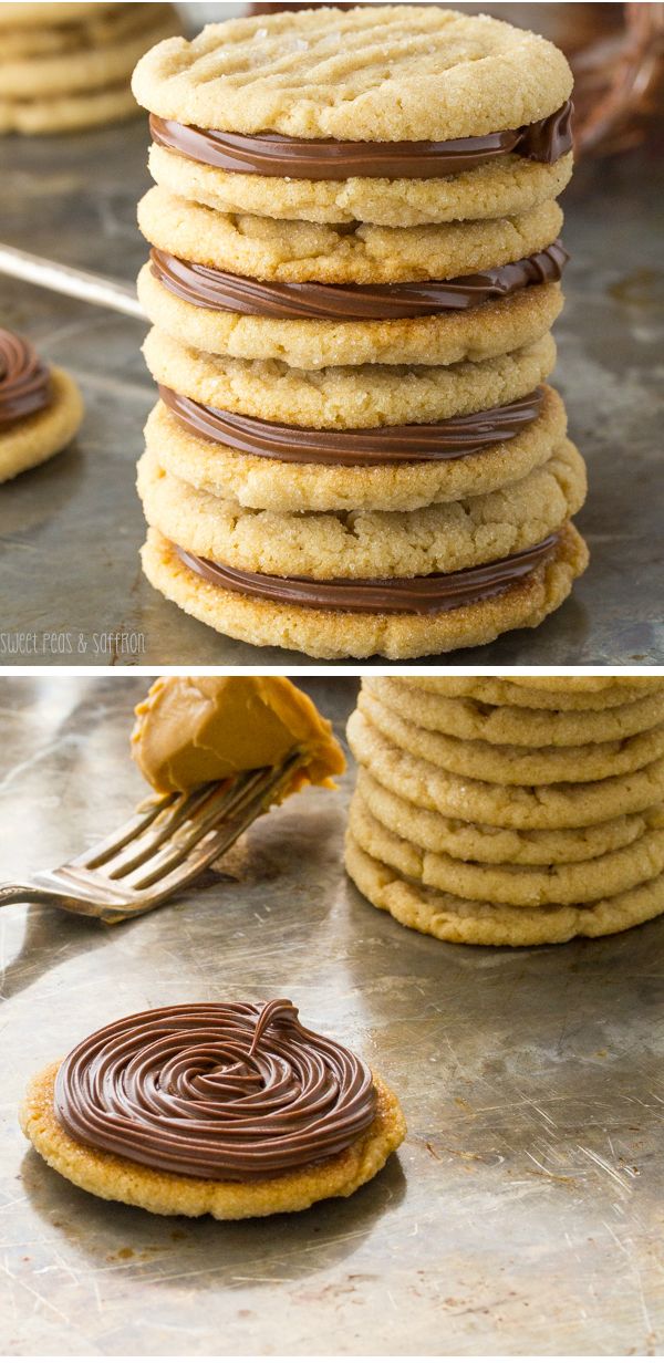 Salted Peanut Butter Nutella Sandwich Cookies