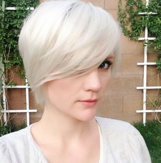 Short Haircut With Long Side Bangs